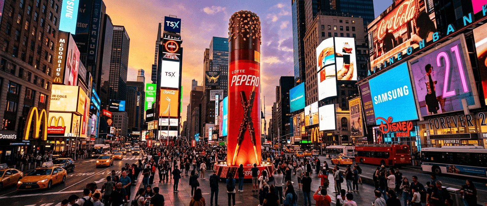 뉴욕 타임스스퀘어 빼빼로 캠페인